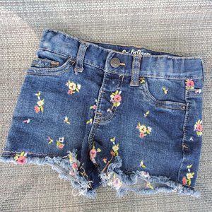 Floral denim shorts